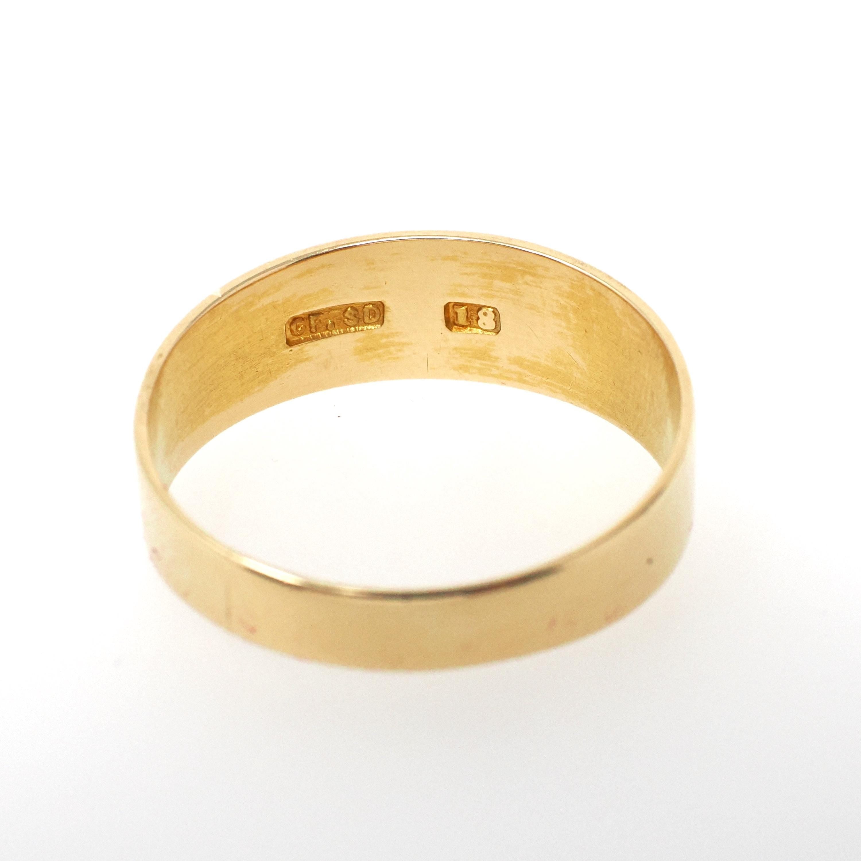 Edwardian Mizpah Band - Antique 18k Yellow Gold Repousse Ring - Circa 1900s Era Size 10 Fine Polished Symbolic Watchtower Stacking Jewelry