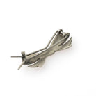Vintage Bow Hair Clip - Retro Sterling Silver Pink Guilloche Enamel Fashion Accessory - Circa 1940s Era Pin Fastener Flower Barrette Jewelry