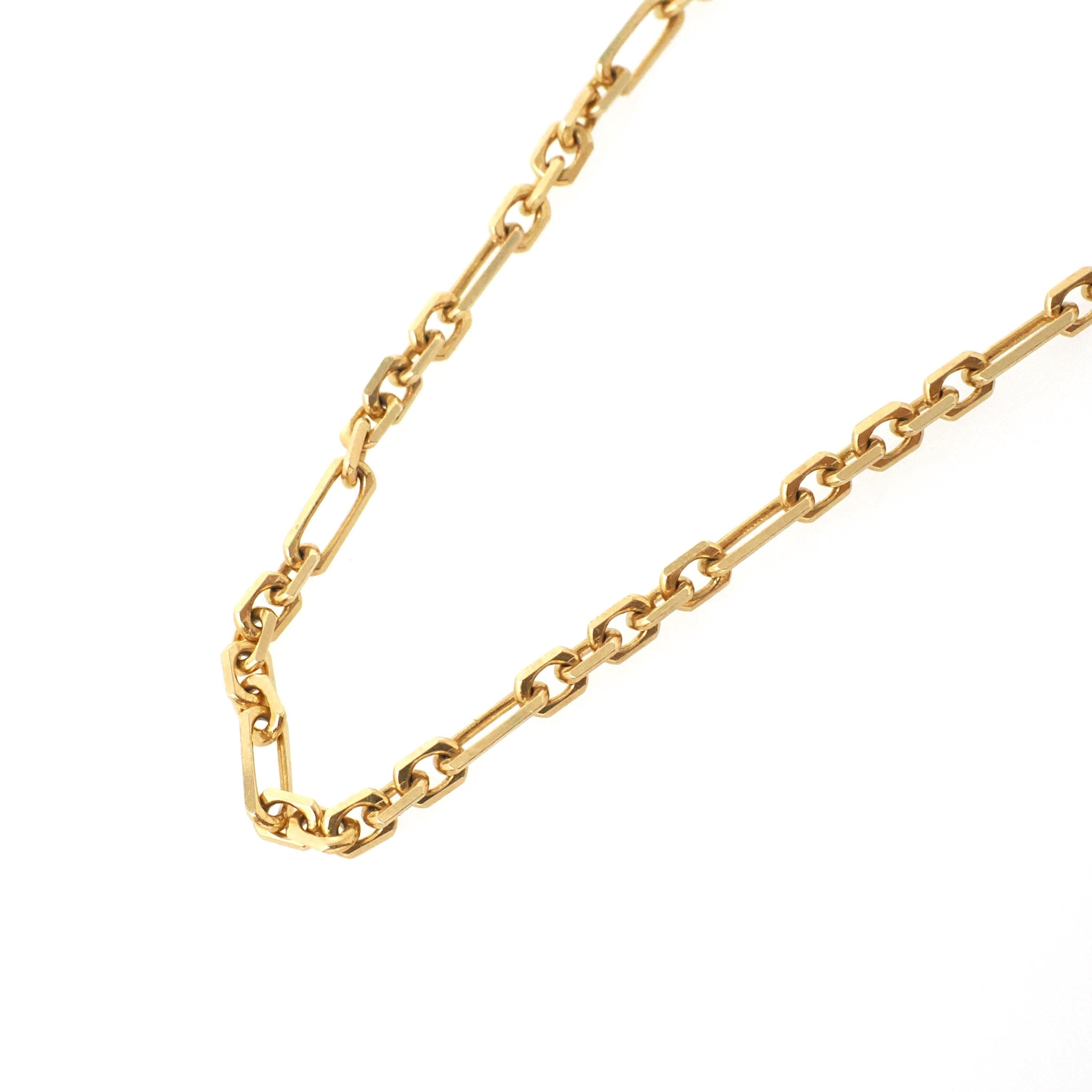 Vintage Figaro Chain - Retro 14k Yellow Gold 24 Inches Italian Spring Ring Clasp 2.7MM Necklace - Circa 1980s Era Fine Unisex Jewelry Supply