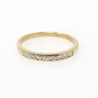 Diamond Wedding Band - Estate 14k Yellow Gold Channel Set .22 CTW 2.4 MM Ring - Circa 2000s Era Size 5 3/4 Stacking Bridal Fine Jewelry