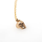 Dainty Skull Charm - Contemporary 14k Rosy Yellow Gold Figural Cranium Pendant Necklace - Circa 2000s Gothic Unique Spooky Statement Jewelry