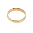Edwardian Wedding Band - Antique 14k Yellow Gold 3.5 MM Half Round Ring - Circa 1910s Era Size 7 3/4 Engraved Bridal Fine Stacking Jewelry