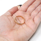 Eternity Flower Band - Retro 14k Yellow Gold Floral Stacking Wedding Ring - Circa 1950s Size 12 Unisex 4.2 MM Milgrain Bridal Fine Jewelry