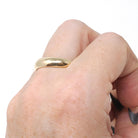 Vintage Wedding Band - Mid Century 14k Yellow Gold 4.9 MM Half Round Ring - Circa 1950s Era Size 10 1/2 Domed Stacking Fine Bridal Jewelry
