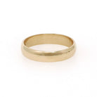Modern Wedding Band - English 9k Yellow Gold 3.8 MM Half Round Ring - Circa 1980s Era Size 5 3/4 Bold Gold Stacking Fine Bridal Jewelry