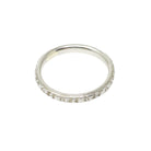 Art Deco Wedding Band - Antique 18k White Gold Orange Blossom 2.6 MM Eternity Ring - Circa 1920s Era Size 5 3/4 Engraved Bridal Fine Jewelry