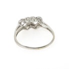 Double Heart Ring - Mid Century 14k White Gold Sweetheart Promise Love - Vintage Circa 1950s Era Size 9 1/4 Natural Diamonds Fine Jewelry
