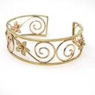 Vintage Cuff Bracelet - Mid Century Yellow & Rose Gold Filled Two Tone Open Metal Designs - Circa 1950s Era Krementz USA Statement Jewelry