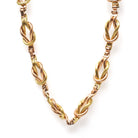Vintage Two Tone Necklace - Retro 12k Gold Filled Interlocking Oval Links Chain - Circa 1940s Spring Ring Clasp Fashion Accessory Jewelry