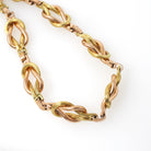 Vintage Two Tone Necklace - Retro 12k Gold Filled Interlocking Oval Links Chain - Circa 1940s Spring Ring Clasp Fashion Accessory Jewelry