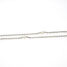 Pearl Watch Chain - Antique 18k White Gold & Platinum Dog Clip Spring Ring Curb Links And Bars - Art Deco Circa 1920s Fine Dainty Jewelry