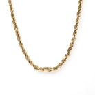 Vintage Rope Chain - Retro Era 14k Yellow Gold 2.6 MM Diamond Cut Machined Necklace - Circa 1980s Era Unisex 24 Inch Layering Fine Jewelry