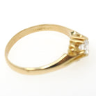 Estate Diamond Ring - 18k Yellow Gold .51 CT Natural Round Brilliant Cut Belcher- Hallmarked 1982 Size 10 Bold Gold Fine Unisex Jewelry