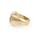 Letter "C" Ring - Estate 14k Yellow Gold Initial Initial Monogram Signet - Contemporary Circa 1990s Era Size 4 1/2 Fine Statement Jewelry