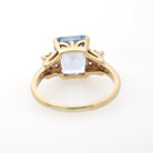 Created Spinel Ring - Mid Century 10k Yellow Gold French Cut Blue Gem Simulated Accents - Circa 1950s Era Size 5 1/2 Fine Statement Jewelry