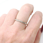 Art Deco Wedding Band - Vintage 14k White Gold 2.5 MM Orange Blossom Engraved Design Ring - Circa 1920s Size 6 Bridal Fine Statement Jewelry