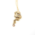 Gibson Girl Pendant Necklace - Antique Edwardian 14k Yellow Gold Natural Opal Charm - Circa 1910s Era Stick Pin Conversion Fine Jewelry