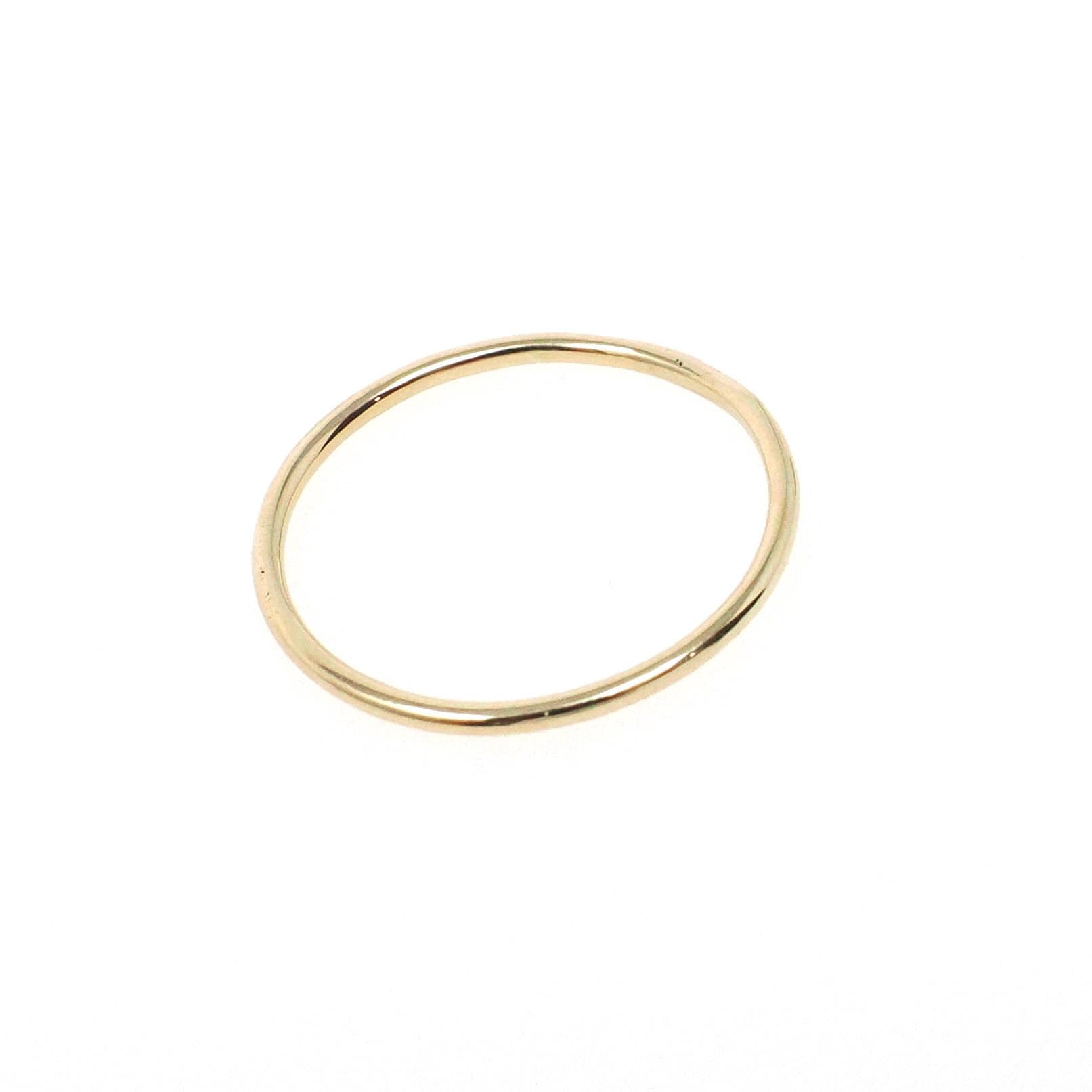 Upcycled Gold Band - Edwardian 14k Yellow Gold Stick Pin Conversion Ring - Circa 1910s Size 6 1/4 Minimalist Unisex 1 MM Dainty Fine Jewelry