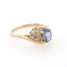 Tanzanite & Diamond Ring - Estate 14k Yellow Gold 2.71 CT Violet Gemstone Bypass - Contemporary Sz 6.25 Alternative Engagement Fine Jewelry