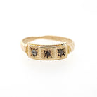 Antique Diamond Midi Ring - Edwardian 10k Yellow Gold Natural Gemstones - Circa Early 1900s Era Size 1 Pinky Children's Baby Fine Jewelry
