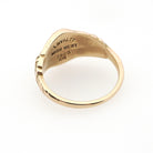Antique "WKA" Signet Ring - Art Deco Era 10k Yellow Gold Engraved Initial Letters Unisex - Stamped 1923 Size 6 Floral Flower Fine Jewelry