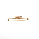 Diamond Crescent Moon Brooch - Edwardian 14k Yellow Gold Antique Cut Natural .70 CTW Pendant Bar Pin - Early 1900s Celestial Fine Jewelry