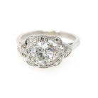 Vintage Engagement Ring - Mid Century Era 14k White Gold 1.36 CTW Natural Diamonds - Circa 1950s Era Size 7 1/2 Fine Cluster Bridal Jewelry