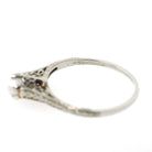Cultured Pearl Ring - Art Deco 18k White Gold Dainty Wheat Filigree Solitaire - Vintage Circa 1930s Size 4 3/4 June Birthstone Fine Jewelry