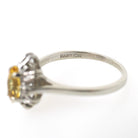 Created Yellow Sapphire Ring - Contemporary 10k White Gold Marquise Gemstone Created Spinels - Estate Circa 1990s Era Size 7 Fine Jewelry
