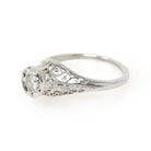 Art Deco Engagement Ring - Vintage 14k White Gold Filigree 0.18 CT Old European Diamond Solitaire - Circa 1930s Era Size 8 1/2 Fine Jewelry