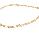 Figaro Chain Bracelet - Modern 14k Yellow Gold 3.0 MM Alternative Link Chain - Estate 1980s Era Bold Italian Spring Ring Clasp Fine Jewelry