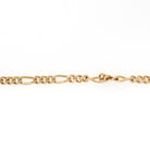 Figaro Chain Bracelet - Modern 14k Yellow Gold 3.0 MM Alternative Link Chain - Estate 1980s Era Bold Italian Spring Ring Clasp Fine Jewelry