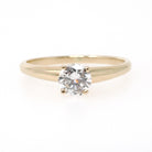 Vintage Diamond Ring - Mid Century 14k Yellow Gold Natural Gem Solitaire Engagement - Circa 1960s Era Size 5.5 Fine Bridal Jewelry
