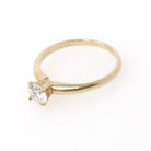 Vintage Diamond Ring - Mid Century 14k Yellow Gold Natural Gem Solitaire Engagement - Circa 1960s Era Size 5.5 Fine Bridal Jewelry
