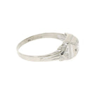 Art Deco Diamond Ring - Vintage 14k White Gold .09 CTW Star Incised Dainty Engagement - Circa 1930s Size 5 1/4 Fine Classic Bridal Jewelry