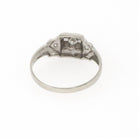 Art Deco Diamond Ring - Vintage 14k White Gold .09 CTW Star Incised Dainty Engagement - Circa 1930s Size 5 1/4 Fine Classic Bridal Jewelry