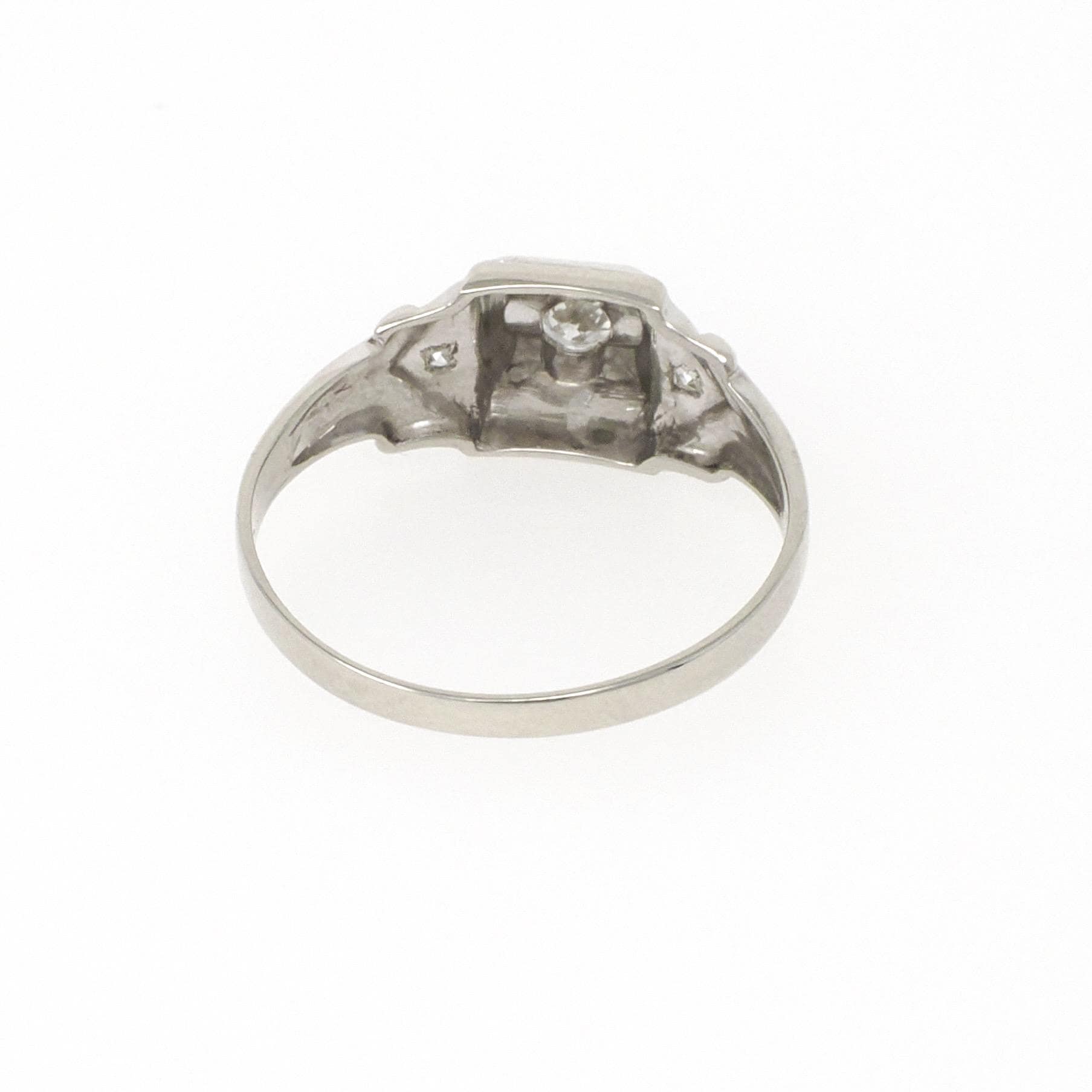 Art Deco Diamond Ring - Vintage 14k White Gold .09 CTW Star Incised Dainty Engagement - Circa 1930s Size 5 1/4 Fine Classic Bridal Jewelry