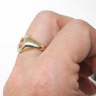 Vintage Horseshoe Ring - Modernist 14k Yellow Gold .06 CTW Natural Diamonds Equestrian Statement Band - Circa 1970s Size 7 1/4 Fine Jewelry