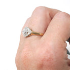 Mid Century Princess Ring - Vintage 14k Yellow & White Gold .37 CTW Diamonds - Circa 1950s Size 7 Sweetheart April Birthstone Fine Jewelry