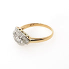 Mid Century Princess Ring - Vintage 14k Yellow & White Gold .37 CTW Diamonds - Circa 1950s Size 7 Sweetheart April Birthstone Fine Jewelry