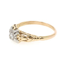 Vintage Diamond Ring - Mid Century 14k Yellow Gold & Platinum .06 CT Natural Two Tone Solitaire - Circa 1950s Era Size 6 3/4 Fine Jewelry