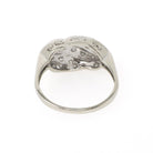 Vintage Princess Ring - Mid Century 14k White Gold Natural .18 CTW Diamonds - Circa 1950s Era Size 7 1/4 Curved Bypass Fine Fashion Jewelry