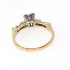 Vintage Diamond Ring - Mid Century 14k Yellow Gold & Platinum .46 CTW Natural Two Tone Engagement - Circa 1950s Era Size 6 1/4 Fine Jewelry