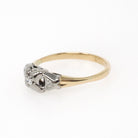 Vintage Diamond Ring - Mid Century Era 10k Yellow & White Gold .05 CTW Engagement - Circa 1950s Size 6 3/4 Dainty Fine Bridal Jewelry