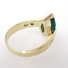 Emerald Engagement Ring - Contemporary 14k Yellow Gold Navette Natural Green Marquise Gemstone Bypass - Size 5.5 May Birthstone Fine Jewelry