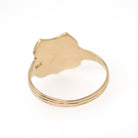Dated 1921 Ring - Art Deco 14k Yellow Gold Class Year Statement Band - Antique Size 7 3/4 Number Shield Detail Fine Commemorative Jewelry