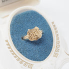 Dated 1921 Ring - Art Deco 14k Yellow Gold Class Year Statement Band - Antique Size 7 3/4 Number Shield Detail Fine Commemorative Jewelry