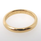 Antique Wedding Band - Edwardian 18k Yellow Gold 2.9 MM Domed Stacking Unadorned Ring - Engraved 1918 Era Size 5 3/4 Fine Bridal Jewelry