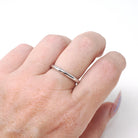 Vintage Wedding Band - Mid Century 14k White Gold 2.4 MM Domed Ring - Engraved 1957 Size 6 Unadorned Stacking Byard F Brogan Fine Jewelry