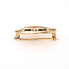 Antique Ellipse Brooch - Edwardian 10k Yellow Gold Simulated Citrine & Pearls Pin - Circa 1900s Orange Glass Fine Lapel Accessory Jewelry